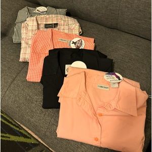 Vintage 5 Pc Women's Button Down Medium Shirt Bundle